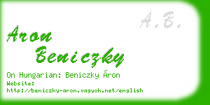 aron beniczky business card